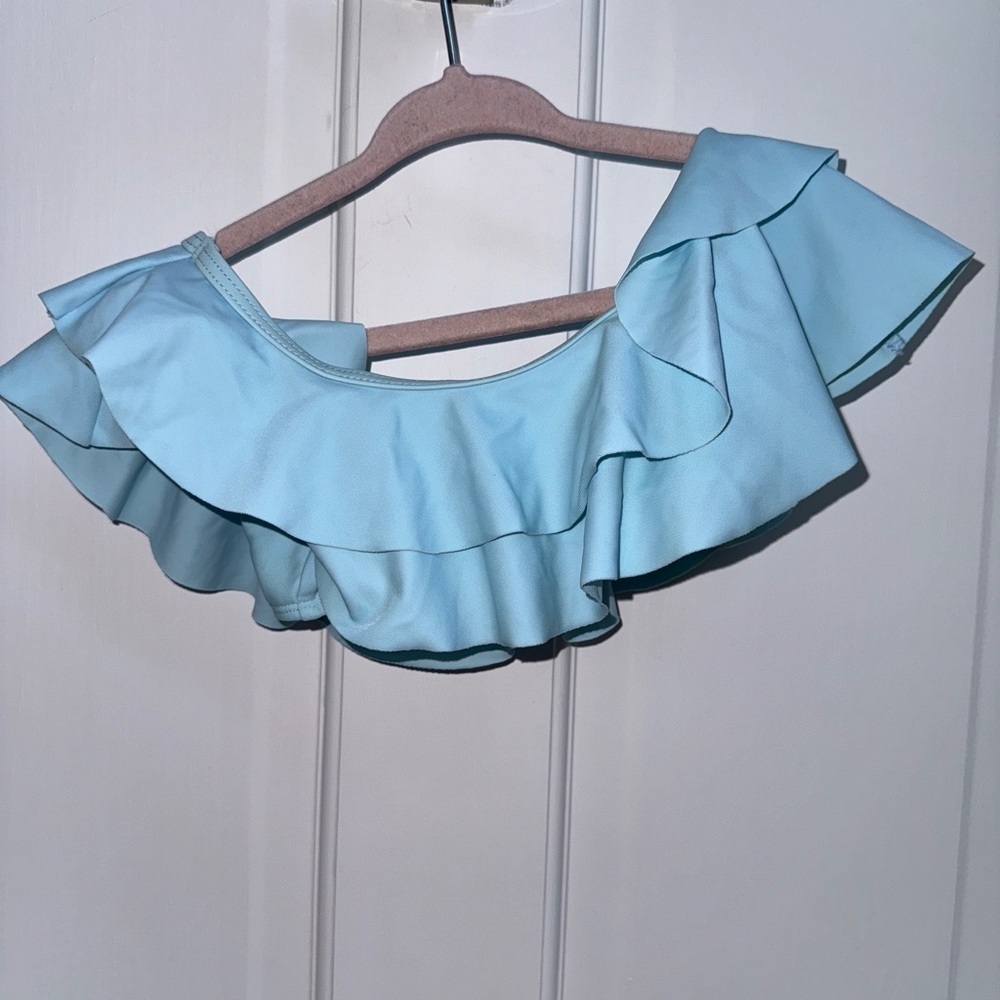 NWOT PatPat 2T Girls Light Blue Ruffled Bikini Top Swimsuit - Picture 3 of 5